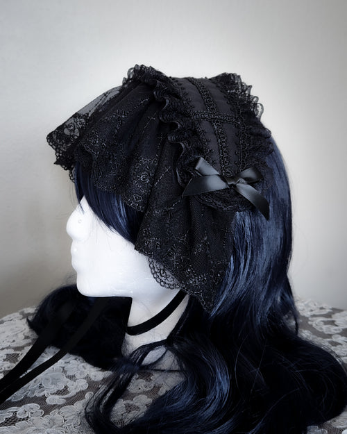 'BLACK DOVE' Half Bonnet